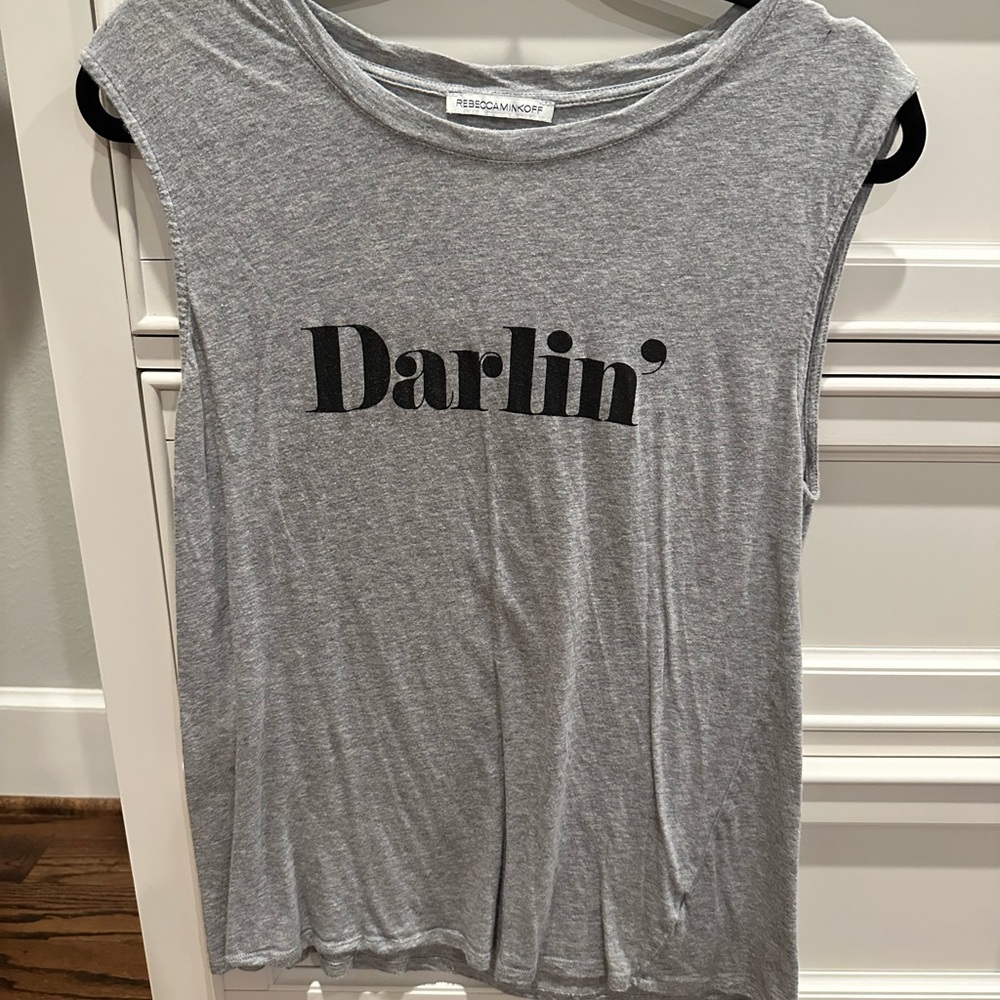 Rebecca Minkoff Gray 'Darlin'' Muscle Tee